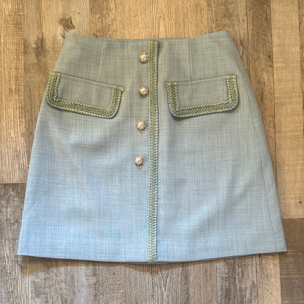 Fansilanen Elegant Blue Skirt with Button Detail size S